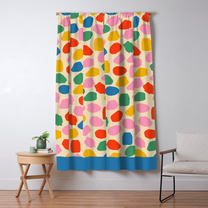 Ink Dot Colourful Mosaic Pattern in Rainbow Pop Colours Window Curtain Gallery Image 5