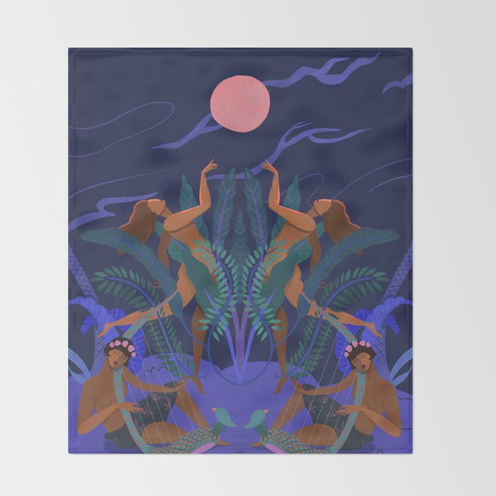 Pink Moon Throw Blanket Gallery Image 2