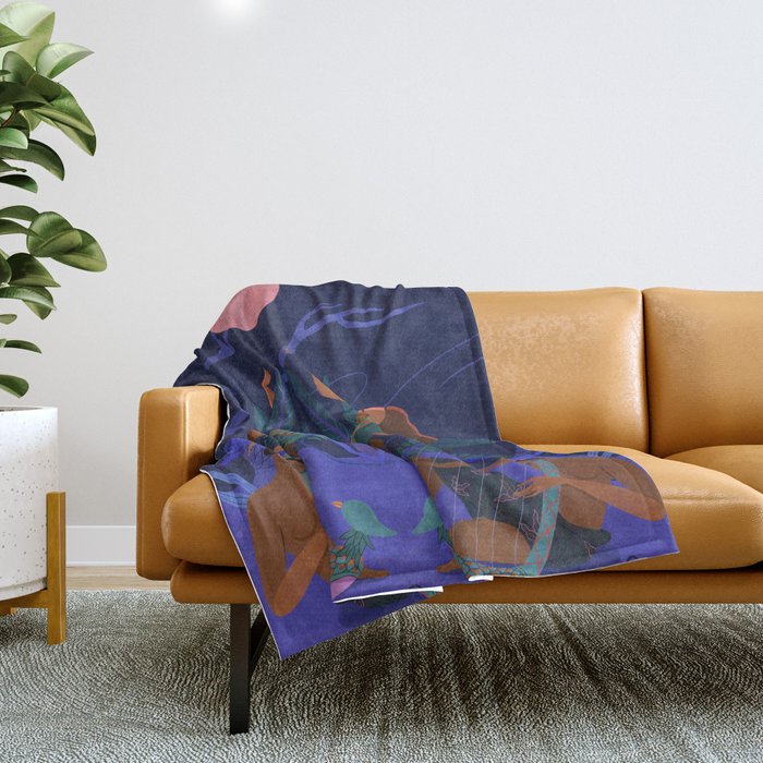 Pink Moon Throw Blanket Gallery Image 1