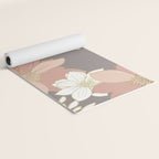 Pink and Gold Floral Garden on Gray Yoga Mat Gallery Image 2