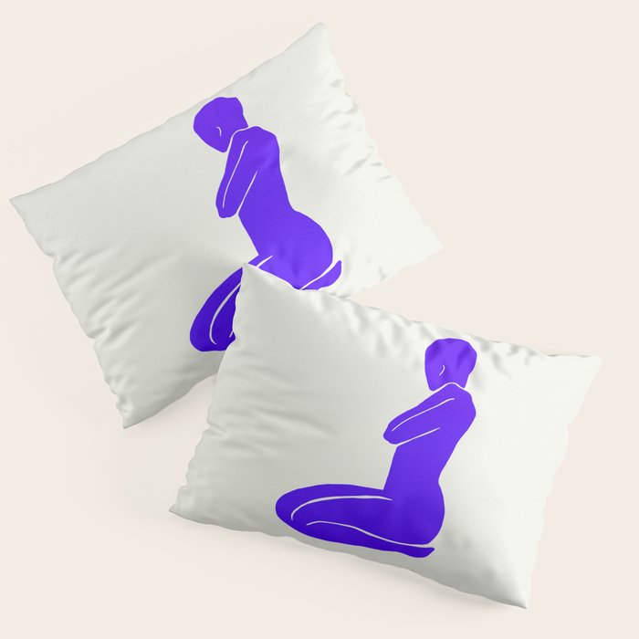 Nude I: Electric Ultramarine Blue Edition Pillow Sham Gallery Image 3