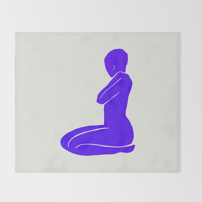 Nude I: Electric Ultramarine Blue Edition Throw Blanket Gallery Image 2