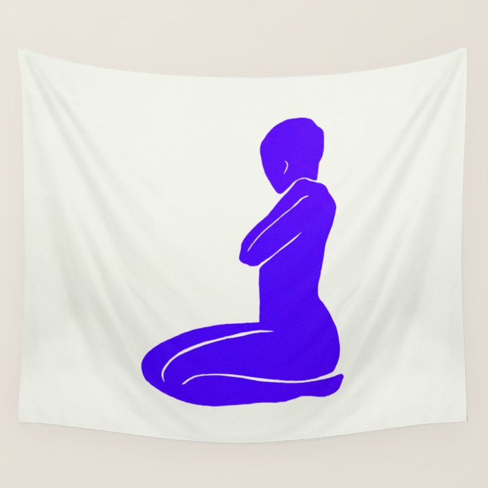 Nude I: Electric Ultramarine Blue Edition Wall Tapestry Gallery Image 1