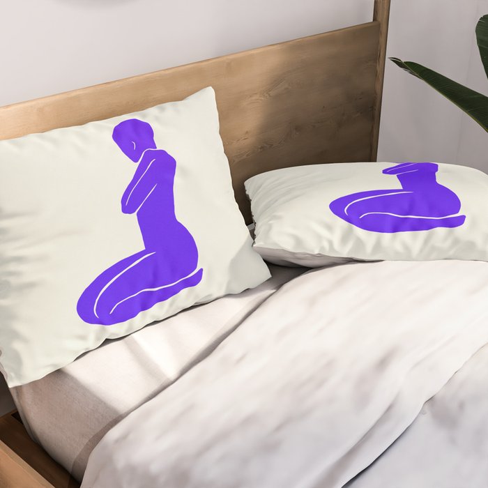 Nude I: Electric Ultramarine Blue Edition Pillow Sham Gallery Image 2