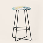 Garden Florals, Yellow, Teal, Gray Stool Gallery Image 1