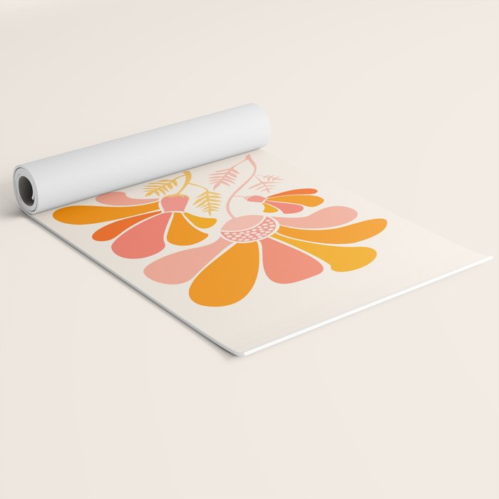 Floral Disco Party - 70s Style Wildflowers Yoga Mat Gallery Image 2