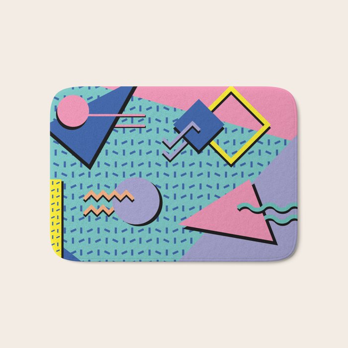 Memphis Pattern 14 - 80s Retro Bath Mat Gallery Image 1