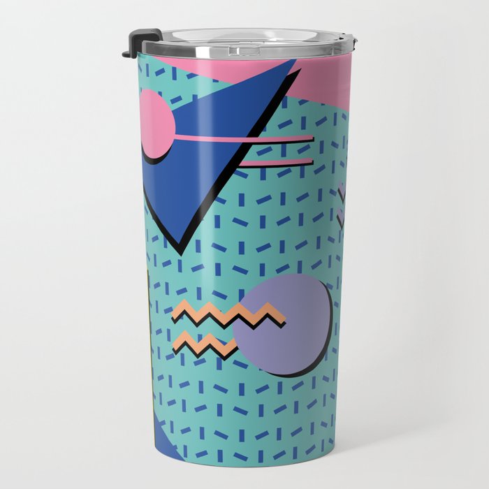 Memphis Pattern 14 - 80s Retro Travel Mug Gallery Image 3