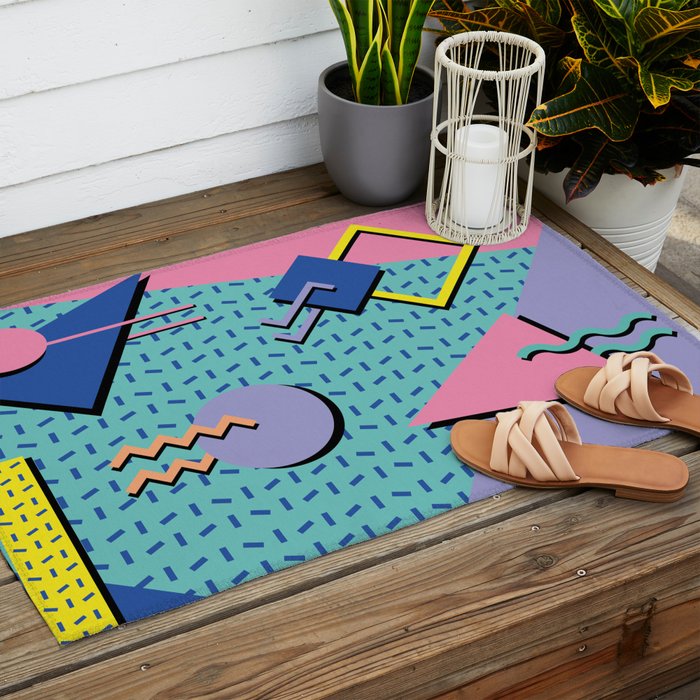 Memphis Pattern 14 - 80s Retro Outdoor Rug Gallery Image 2