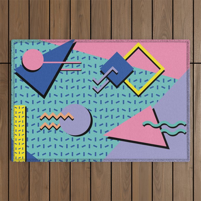 Memphis Pattern 14 - 80s Retro Outdoor Rug Gallery Image 1
