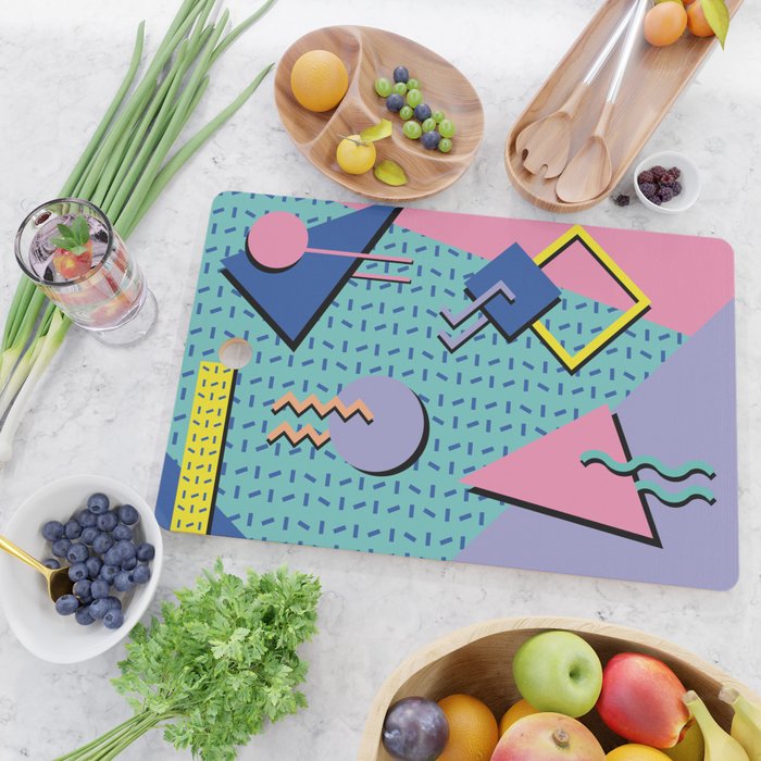Memphis Pattern 14 - 80s Retro Cutting Board Gallery Image 2