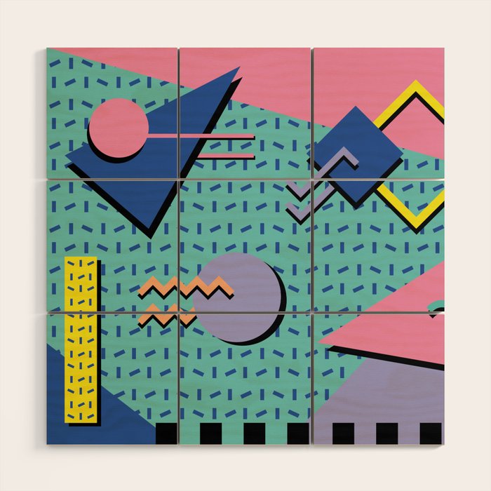 Memphis Pattern 14 - 80s Retro Wood Wall Art Gallery Image 1