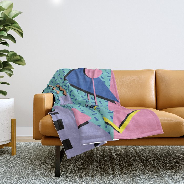 Memphis Pattern 14 - 80s Retro Throw Blanket Gallery Image 1