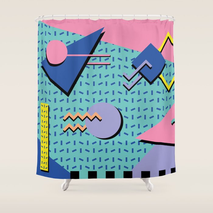 Memphis Pattern 14 - 80s Retro Shower Curtain Gallery Image 1