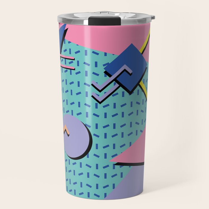 Memphis Pattern 14 - 80s Retro Travel Mug Gallery Image 1