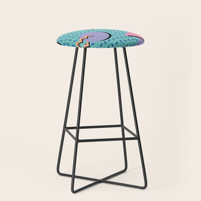 Memphis Pattern 14 - 80s Retro Stool Gallery Image 1