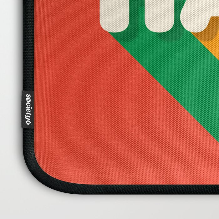 BE HAPPY - rainbow retro typography Laptop Sleeve Gallery Image 3