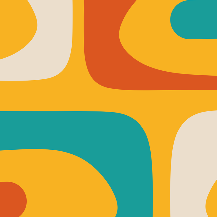 Mid Century Modern Piquet Abstract Minimalist Pattern Orange Yellow Teal Coffee Mug Gallery Image 2