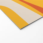 Mid Century Modern Piquet Abstract Minimalist Pattern Orange Yellow Teal Welcome Mat Gallery Image 2