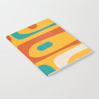 Mid Century Modern Piquet Abstract Minimalist Pattern Orange Yellow Teal Notebook Gallery Image 2