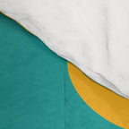 Mid Century Modern Piquet Abstract Minimalist Pattern Orange Yellow Teal Comforter Gallery Image 4