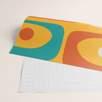 Mid Century Modern Piquet Abstract Minimalist Pattern Orange Yellow Teal Wrapping Paper Gallery Image 2