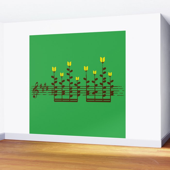 Music notes garden Wall Mural Gallery Image 2