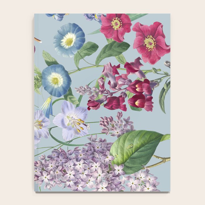 Summer Fruits Botanical Illustration Collage In Blue  Notebook Gallery Image 4