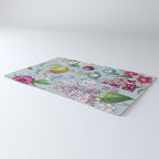 Summer Fruits Botanical Illustration Collage In Blue  Rug Gallery Image 3
