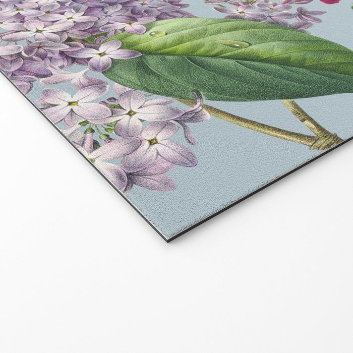 Summer Fruits Botanical Illustration Collage In Blue  Welcome Mat Gallery Image 2