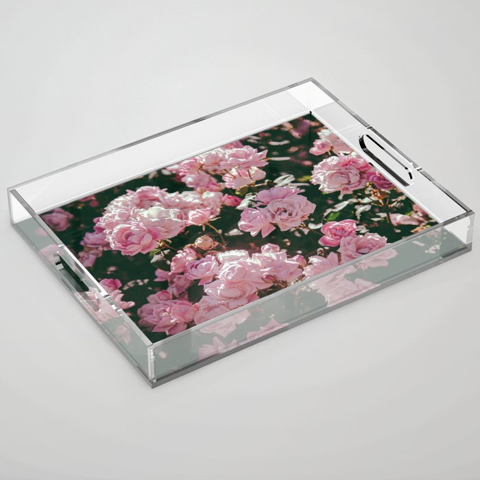 Light Pink Roses Acrylic Tray Gallery Image 1
