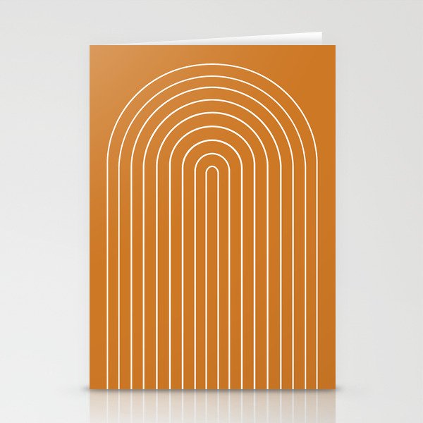 Minimal Arch XXII Bright 70s Orange Modern Geometric Lines Stationery Card Gallery Image 2