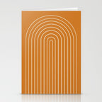Minimal Arch XXII Bright 70s Orange Modern Geometric Lines Stationery Card Gallery Image 2