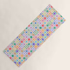 Cute Checkered Flowers in Beige  Yoga Mat Gallery Image 1
