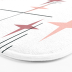 Mid Century Modern Stars (Pink) Bath Mat Gallery Image 3