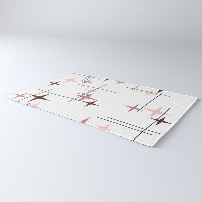 Mid Century Modern Stars (Pink) Rug Gallery Image 3