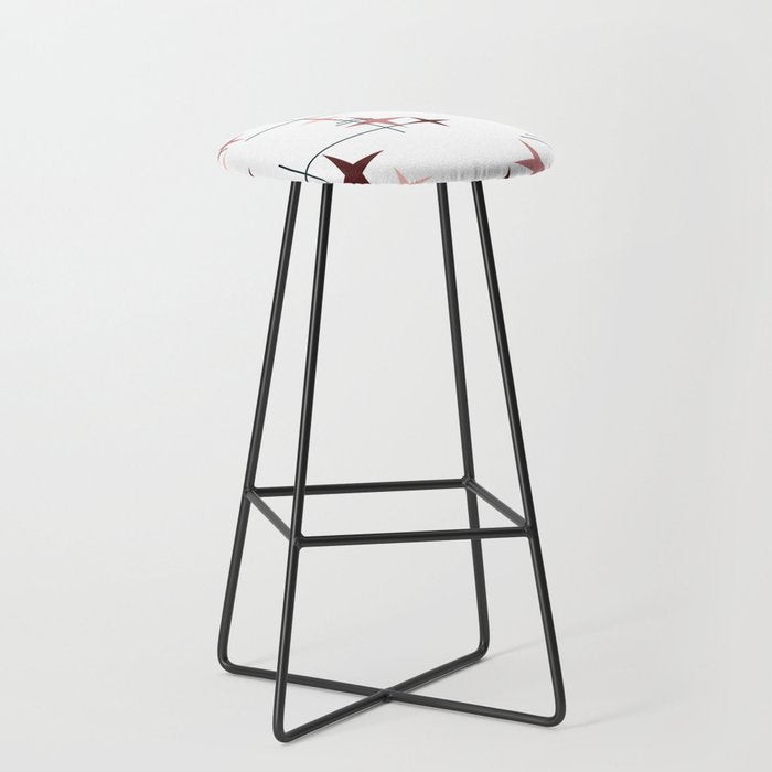 Mid Century Modern Stars (Pink) Stool Gallery Image 1
