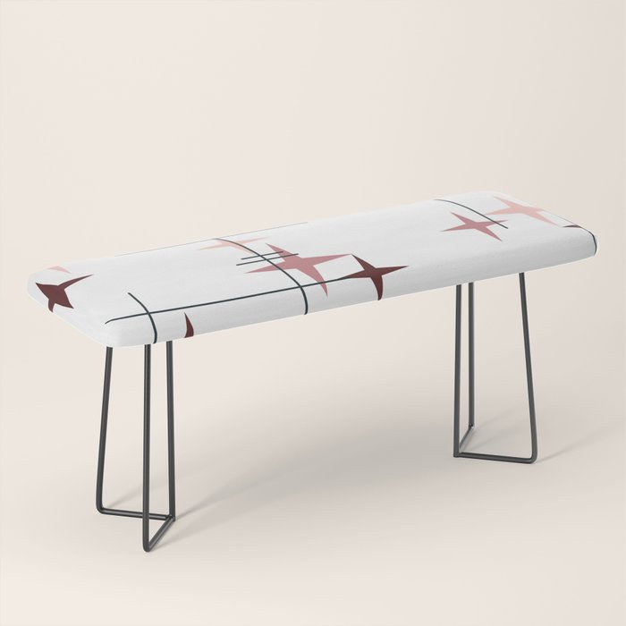 Mid Century Modern Stars (Pink) Bench Gallery Image 1