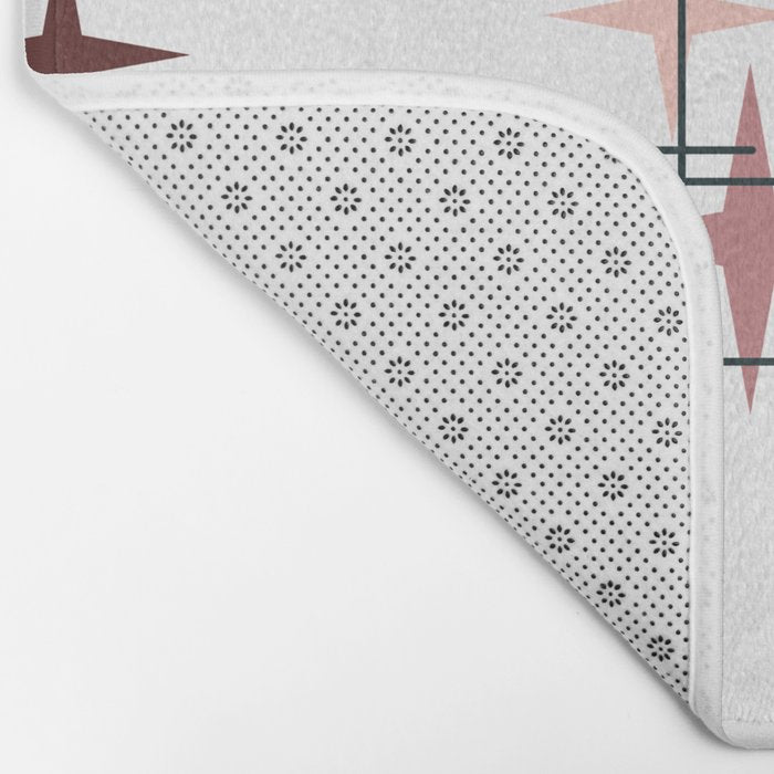 Mid Century Modern Stars (Pink) Bath Mat Gallery Image 2