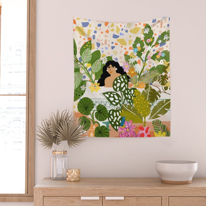 Bathing with Plants Wall Tapestry Gallery Image 2