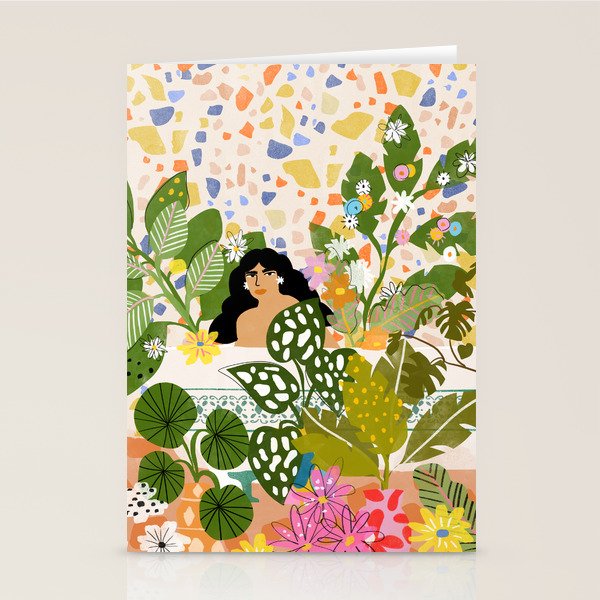 Bathing with Plants Stationery Card Gallery Image 1