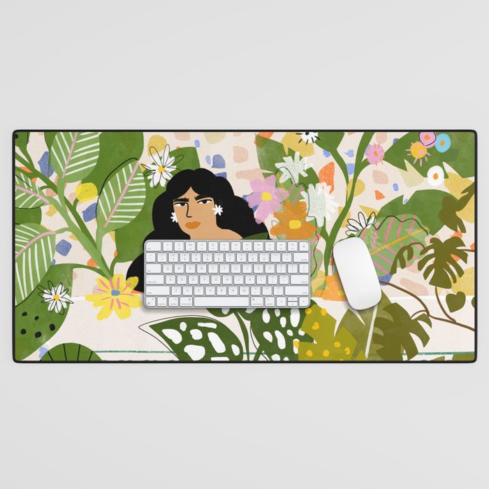 Bathing with Plants Desk Mat Gallery Image 1