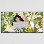 Bathing with Plants Desk Mat Gallery Image 1