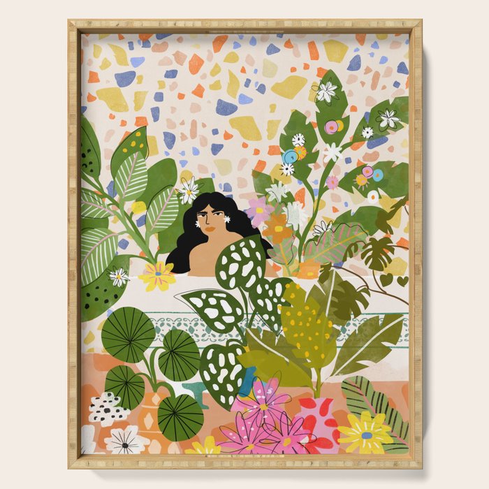 Bathing with Plants Serving Tray Gallery Image 1