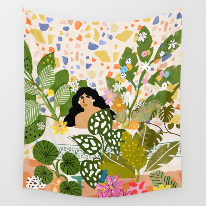 Bathing with Plants Wall Tapestry Gallery Image 4
