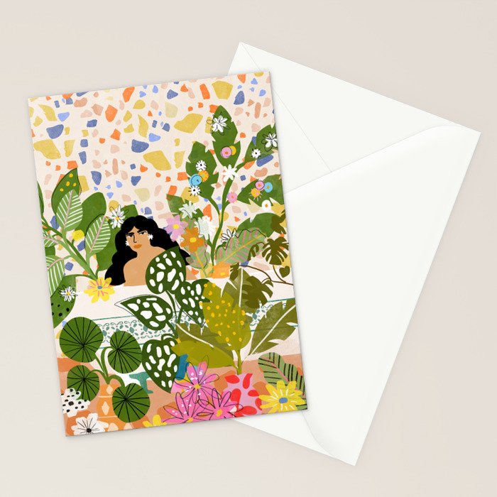 Bathing with Plants Stationery Card Gallery Image 2