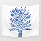 Palm Tree - Navy Palette Wall Tapestry Gallery Image 4