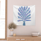 Palm Tree - Navy Palette Wall Tapestry Gallery Image 2