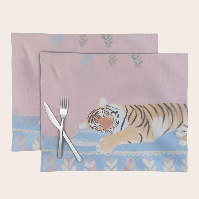 Dreaming Tiger Botanical Bliss Placemat Gallery Image 1