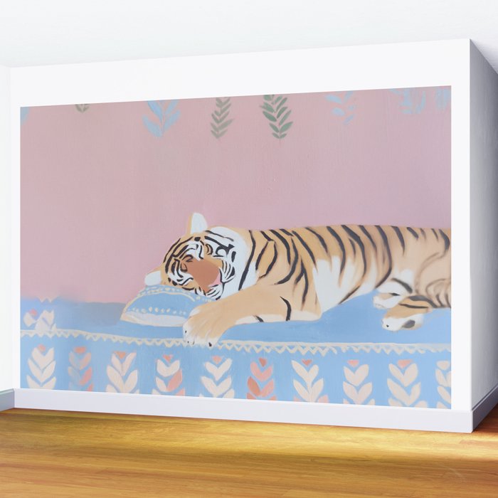 Dreaming Tiger Botanical Bliss Wall Mural Gallery Image 2